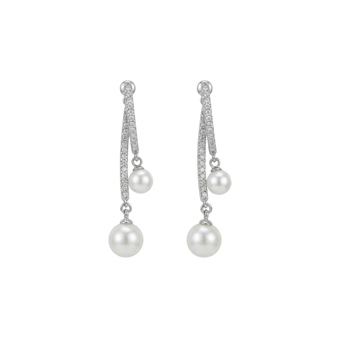 EAR DANGLER WITH PEARL & AD